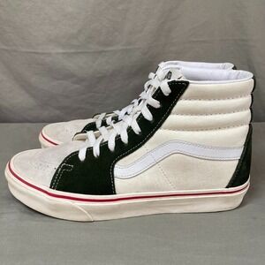 Vans Sk8-Hi Mens Size‎ 8 Retro High-Top Skate Sneaker Marshmallow Green Leather